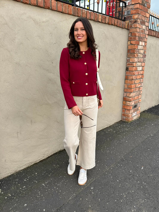 Clara cardigan in burgundy