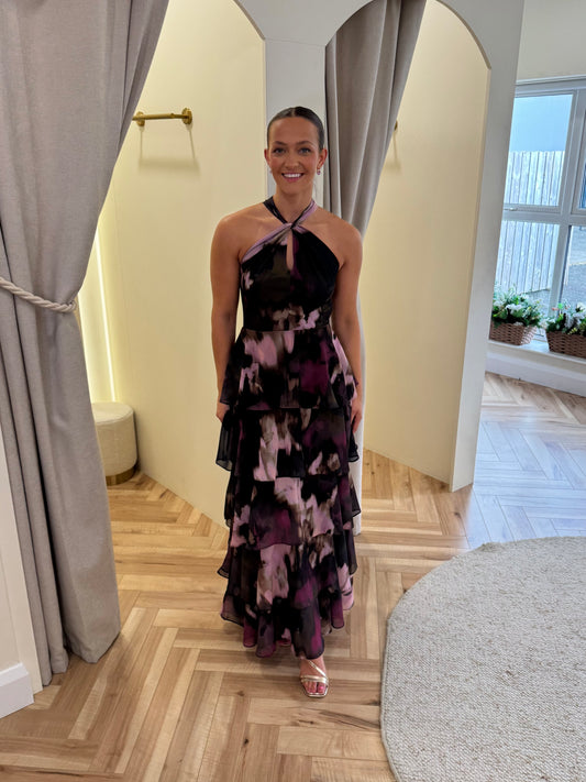 Hester Halter Neck Ruffle Maxi Dress