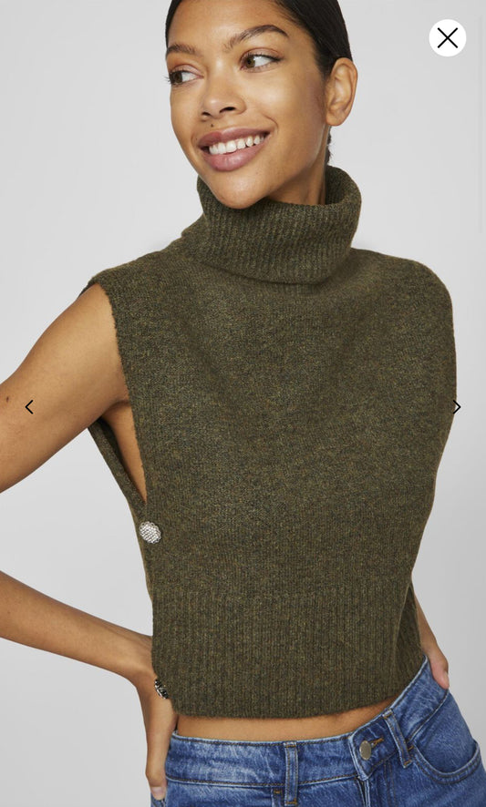 Vilyla olive knit vest