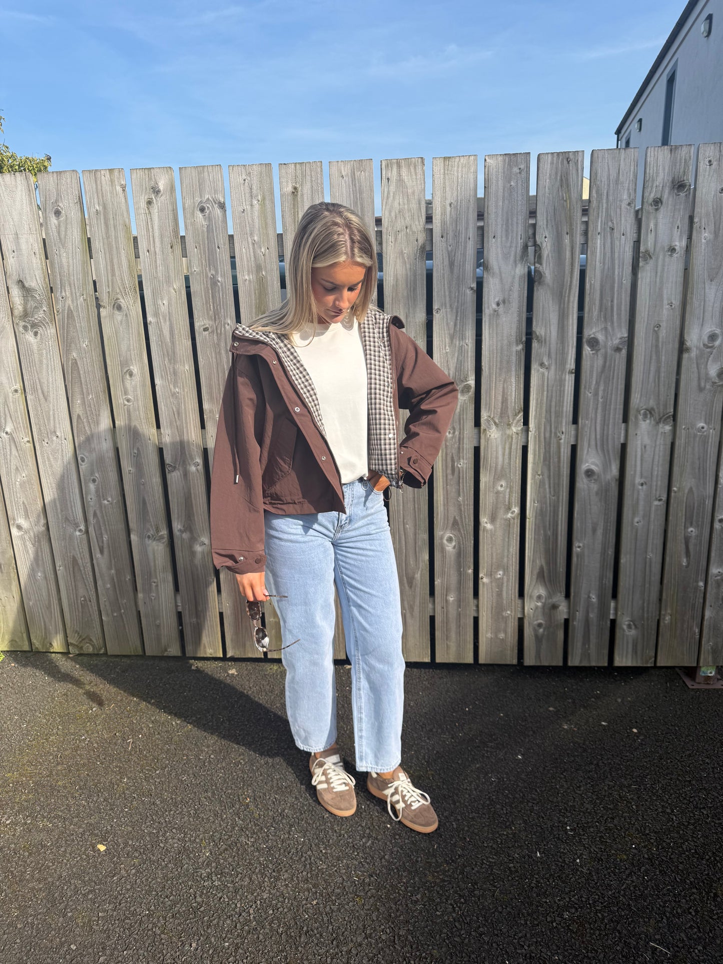 Colby Hooded Jacket in Brown