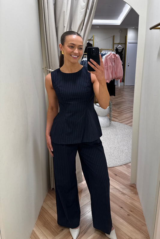 Kasja navy pinstripe trousers