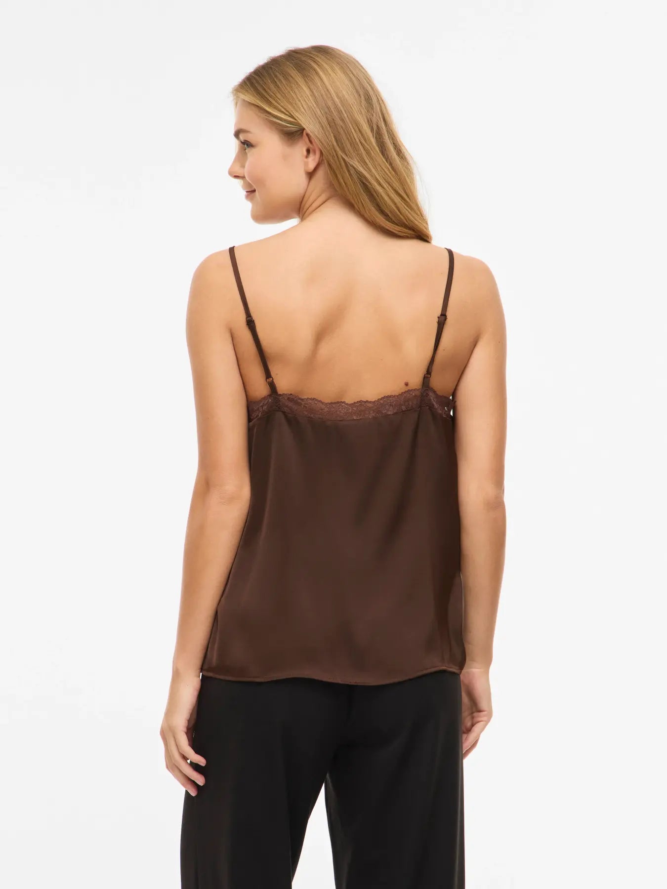 Vienna lace cami top in brown