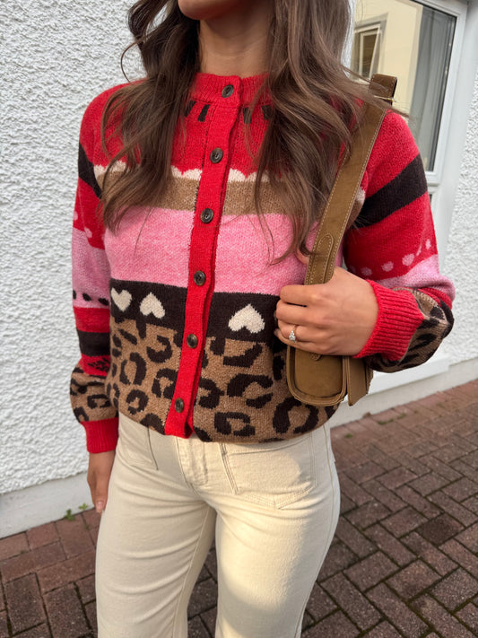 Ihlivoni Cardigan in Poinsetta