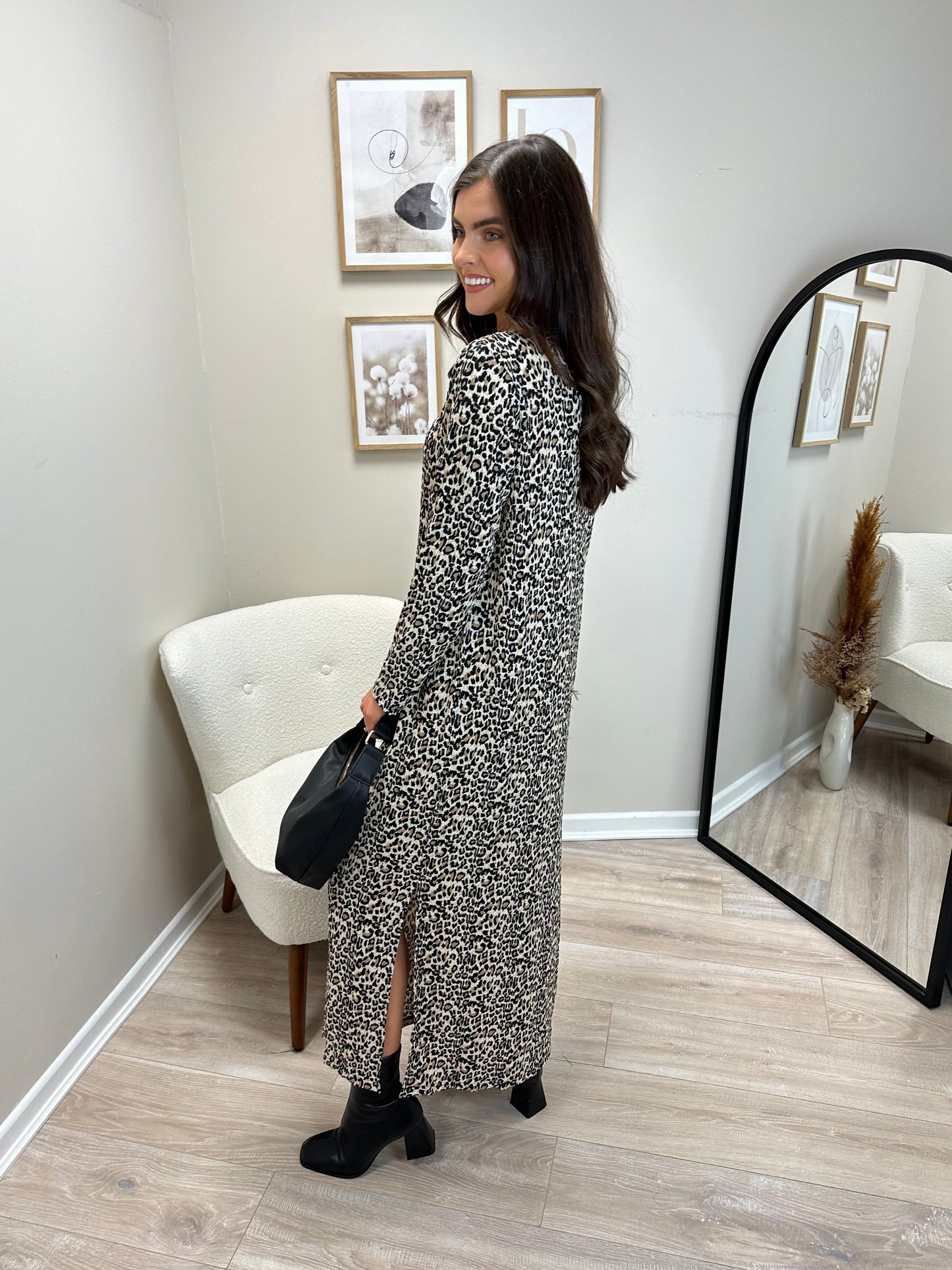 Stella Oversized Dress in Leopard Print