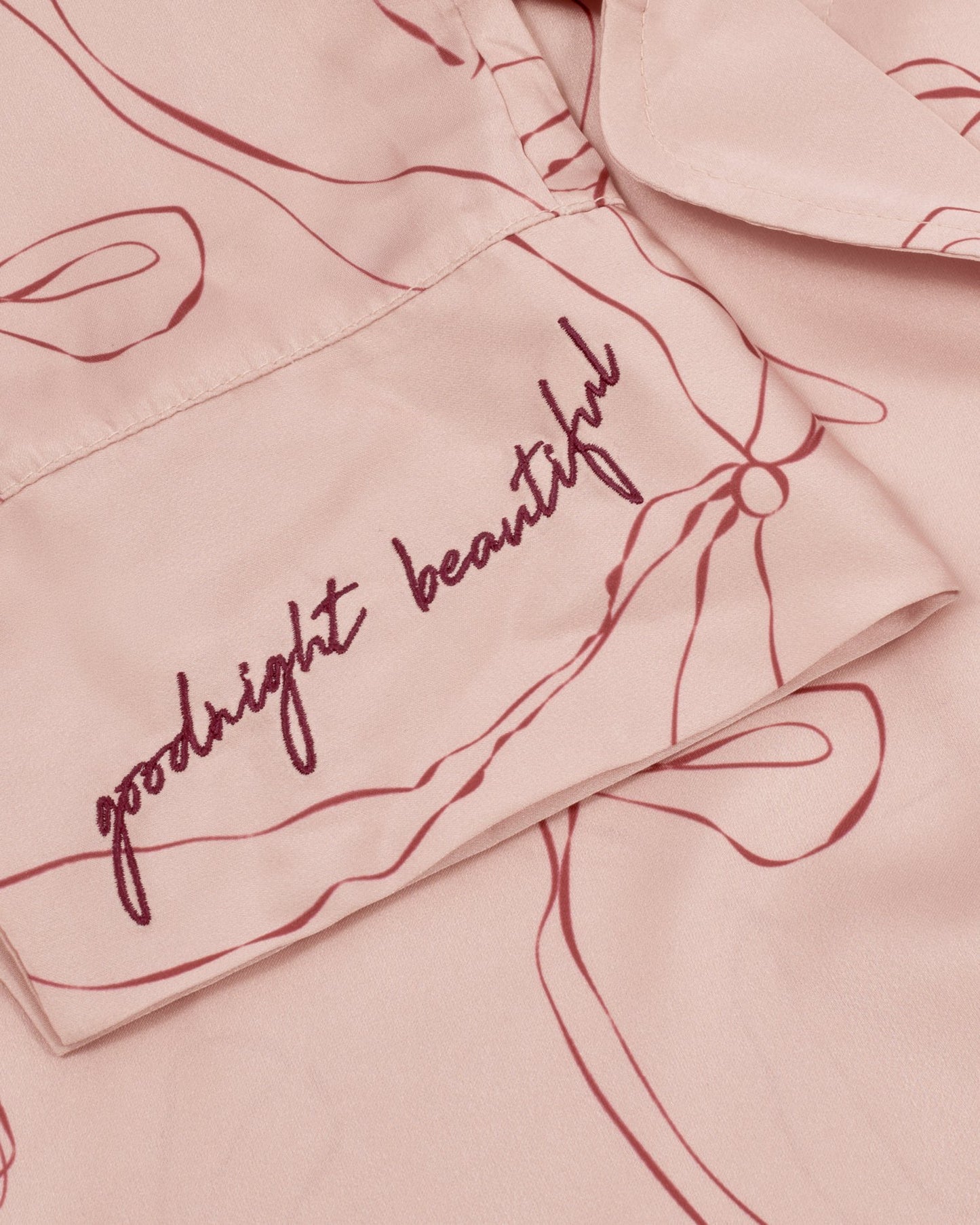 Bow Print Pyjama Gift Set in Pink and Cherry