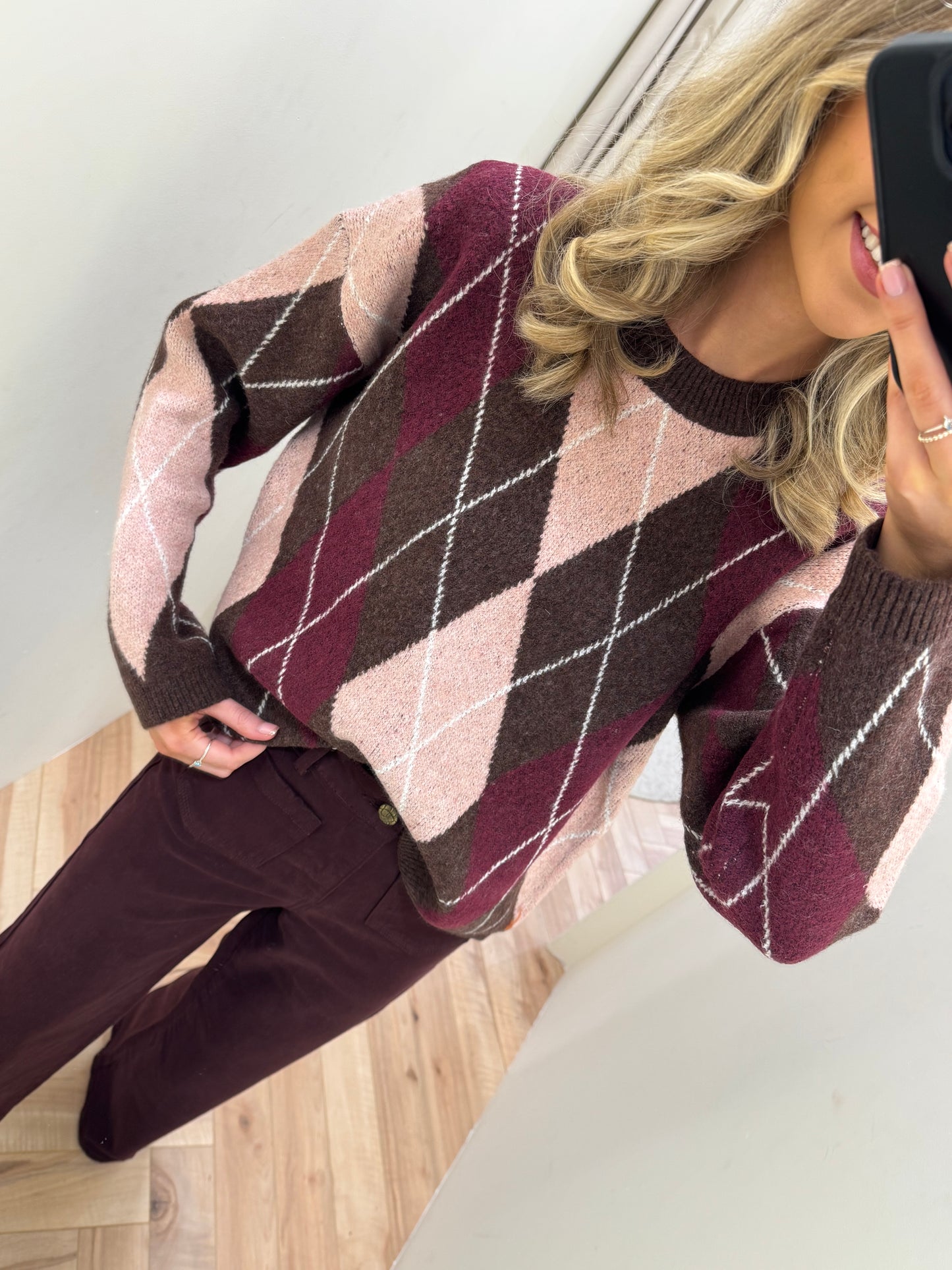Zara argyle jumper