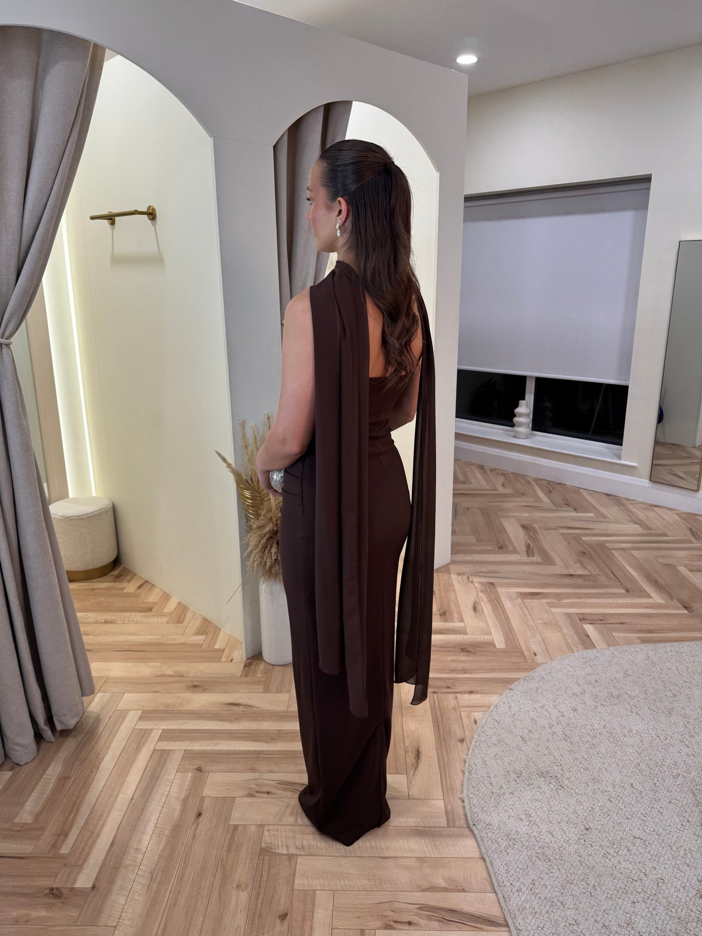 Adele Maxi Dress in Brown