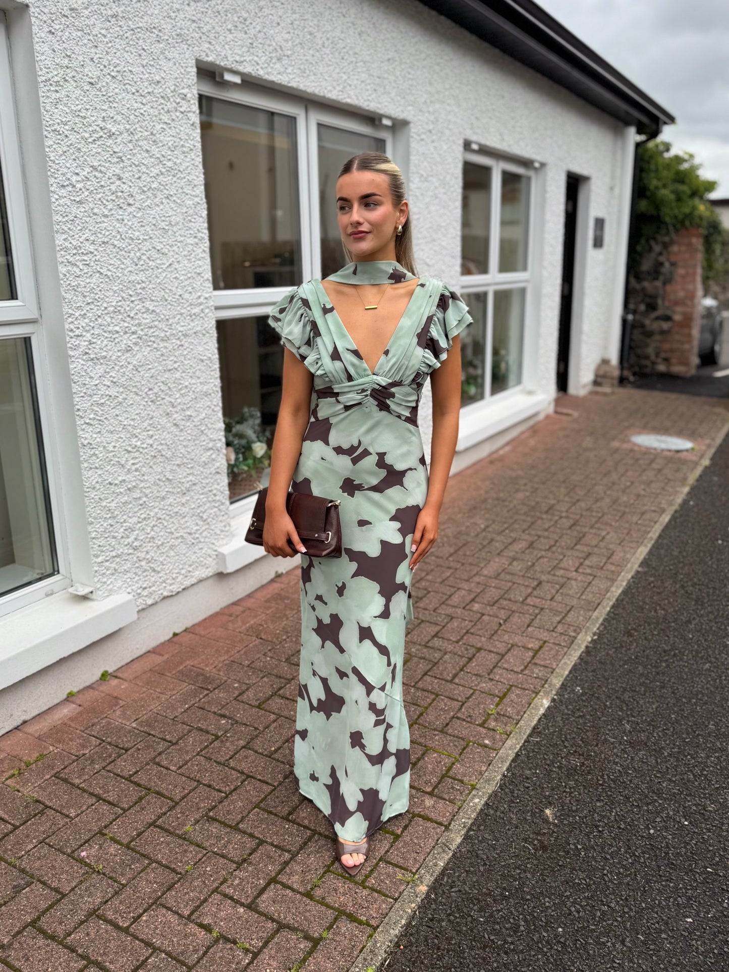 Andi maxi dress in mint watercolour