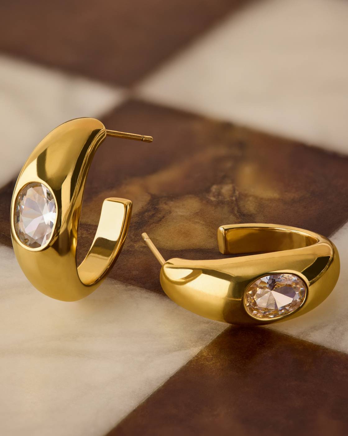 Ayla Waterproof Gold Hoop Earrings