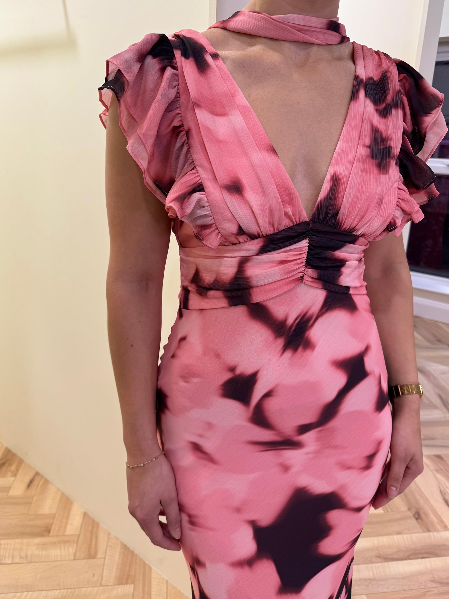 Andi V-Neck Frill Maxi Dress