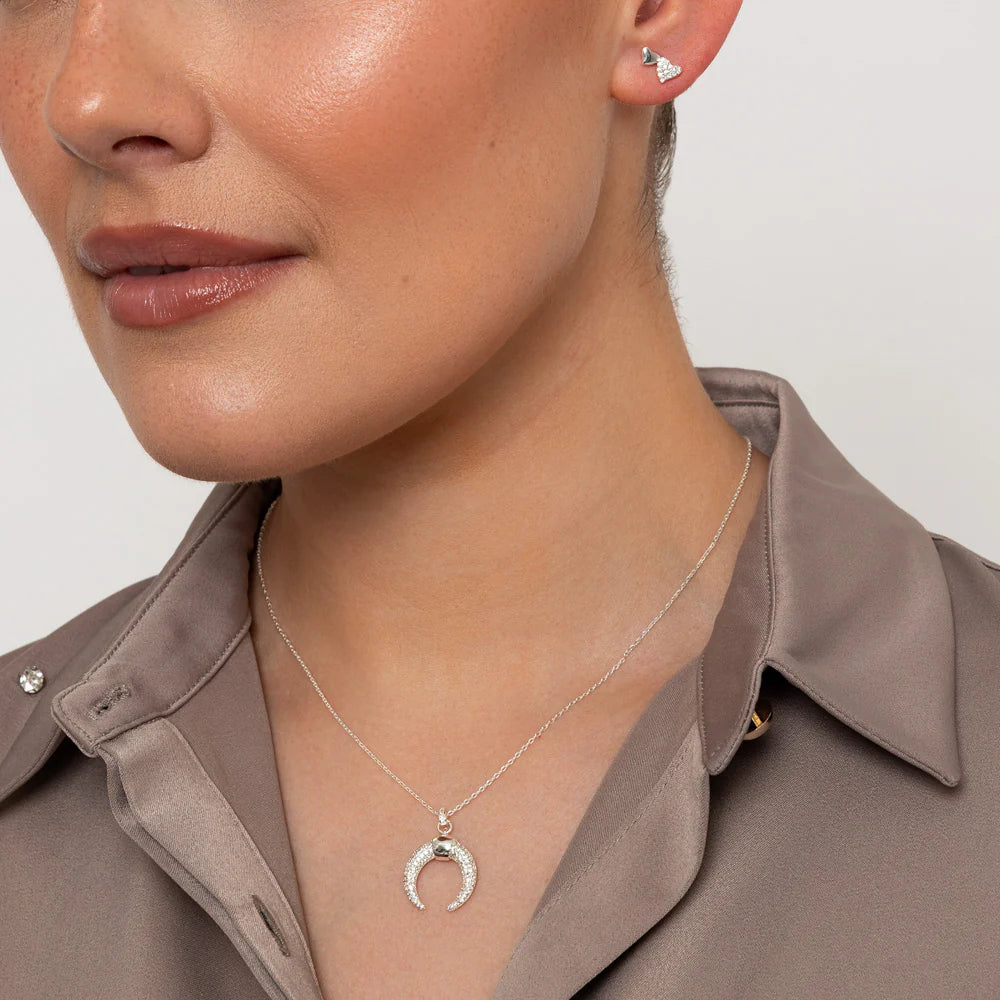 CRESCENT CZ PENDANT
