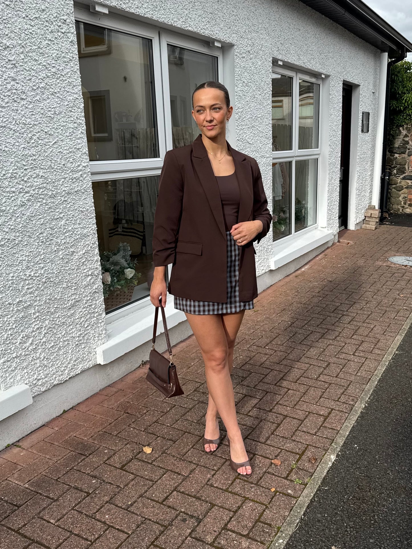 Jenni Skort in Blue & brown check