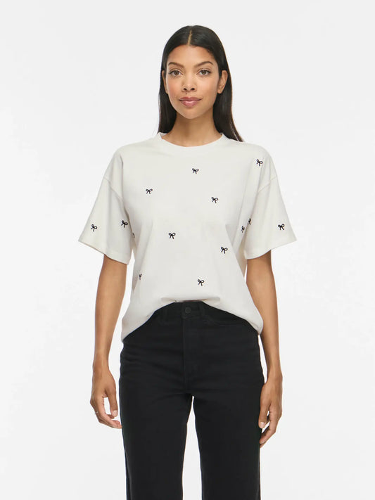 Vimonie bow T-shirt in white