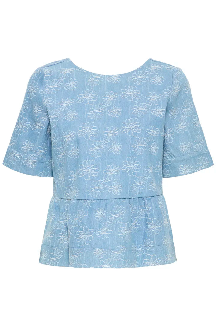 Ihodette Top in Light Blue Denim