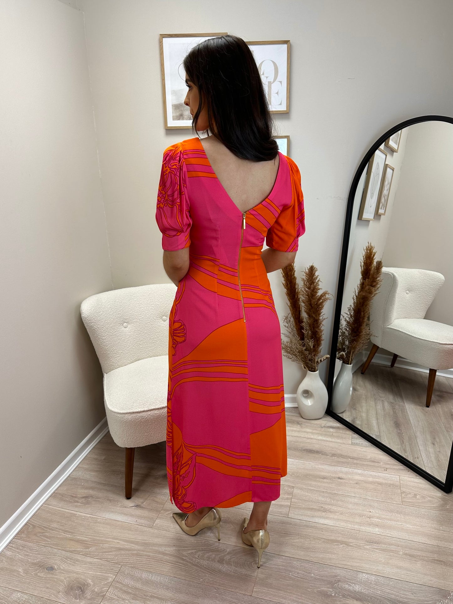 Closet orange and pink dress