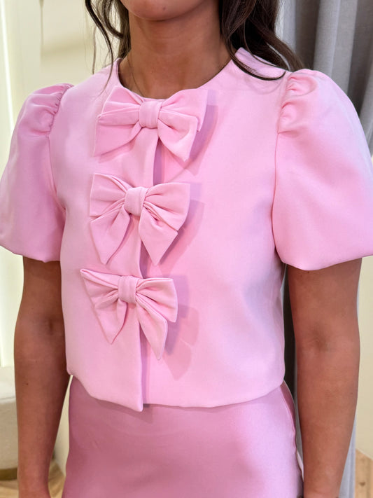 Charlotte Bow Top in Pink