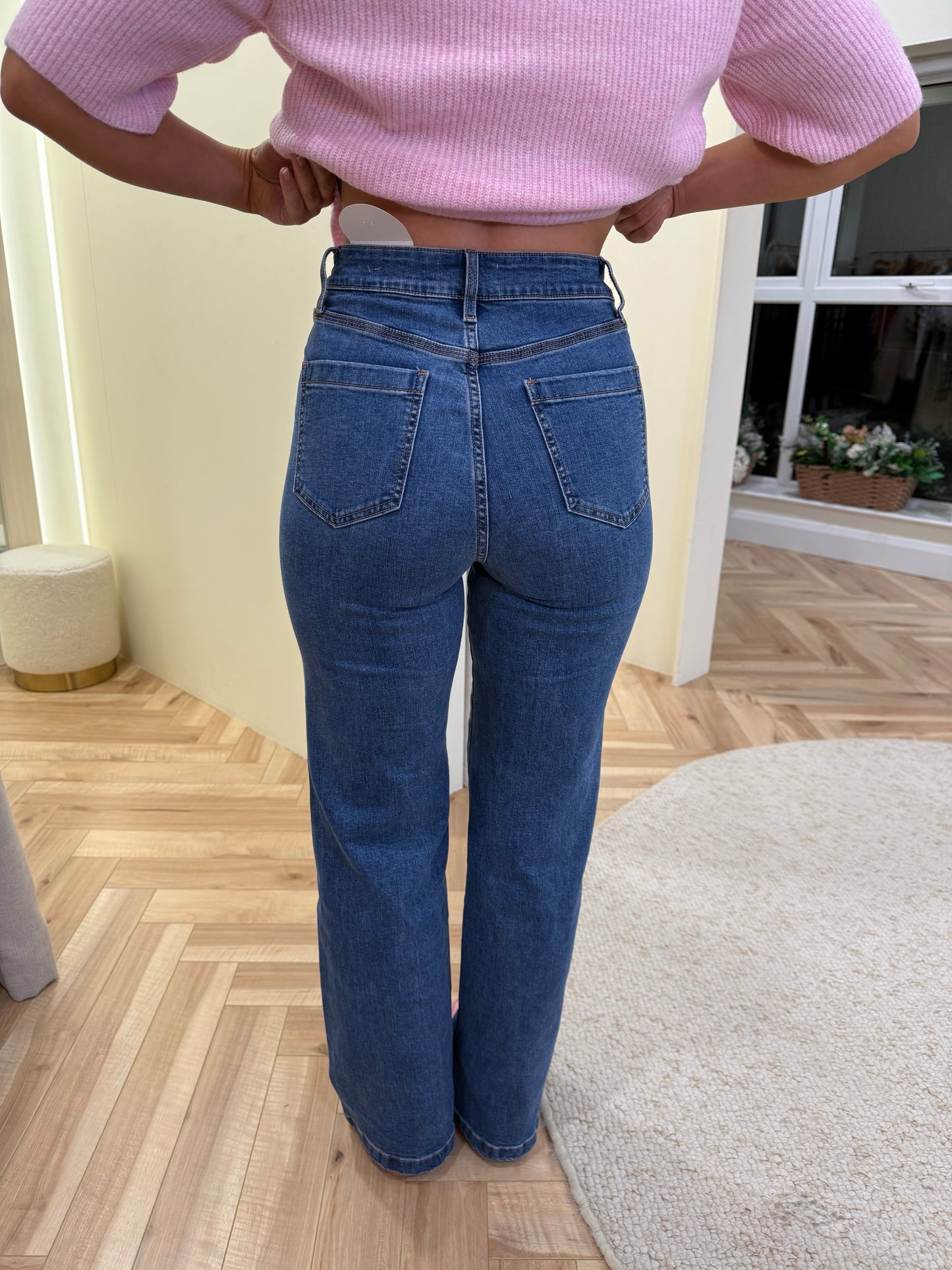 Gaspard Longer length Jeans in Medium Blue