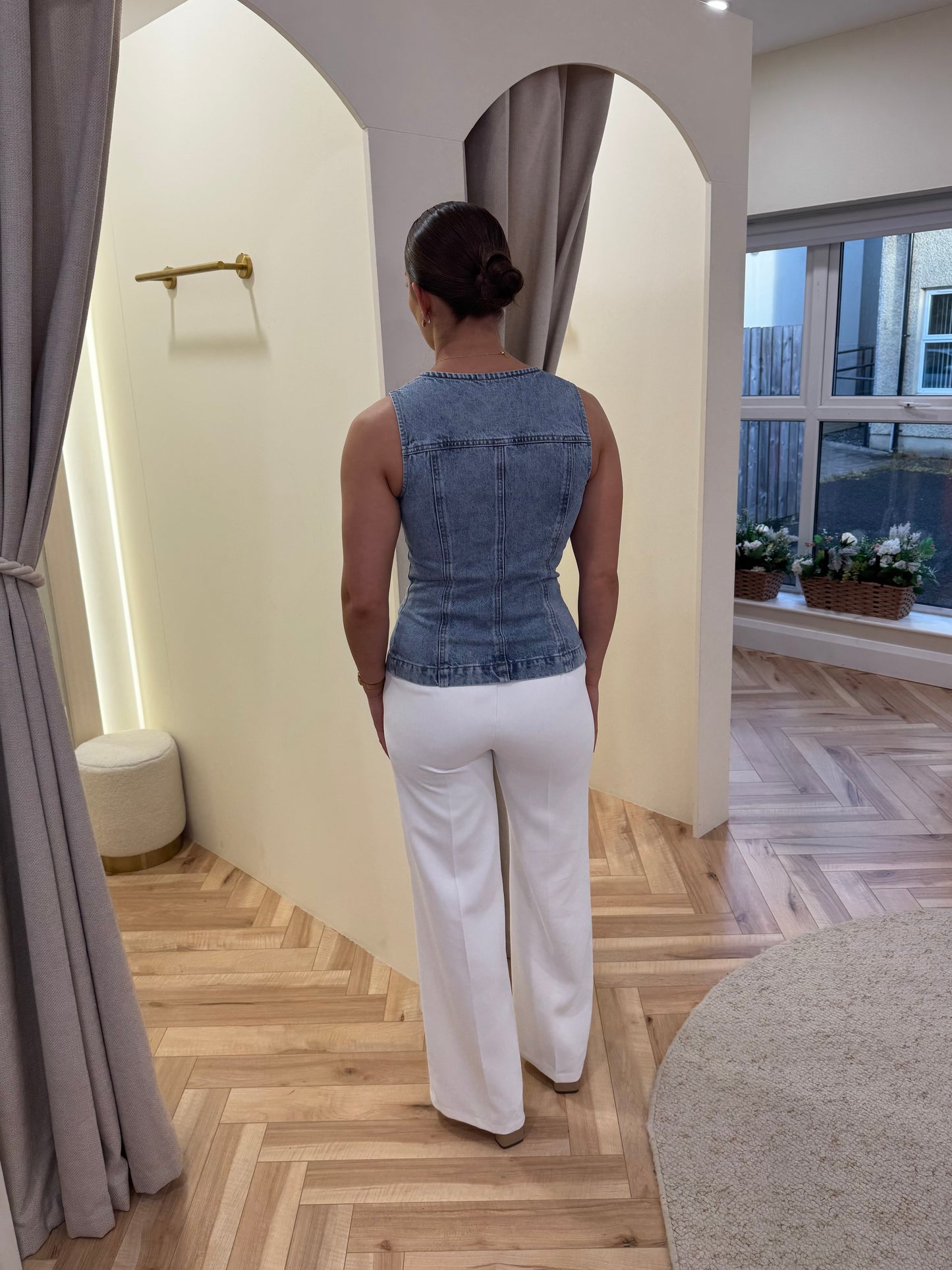 Jen Sculpture Denim Waistcoat