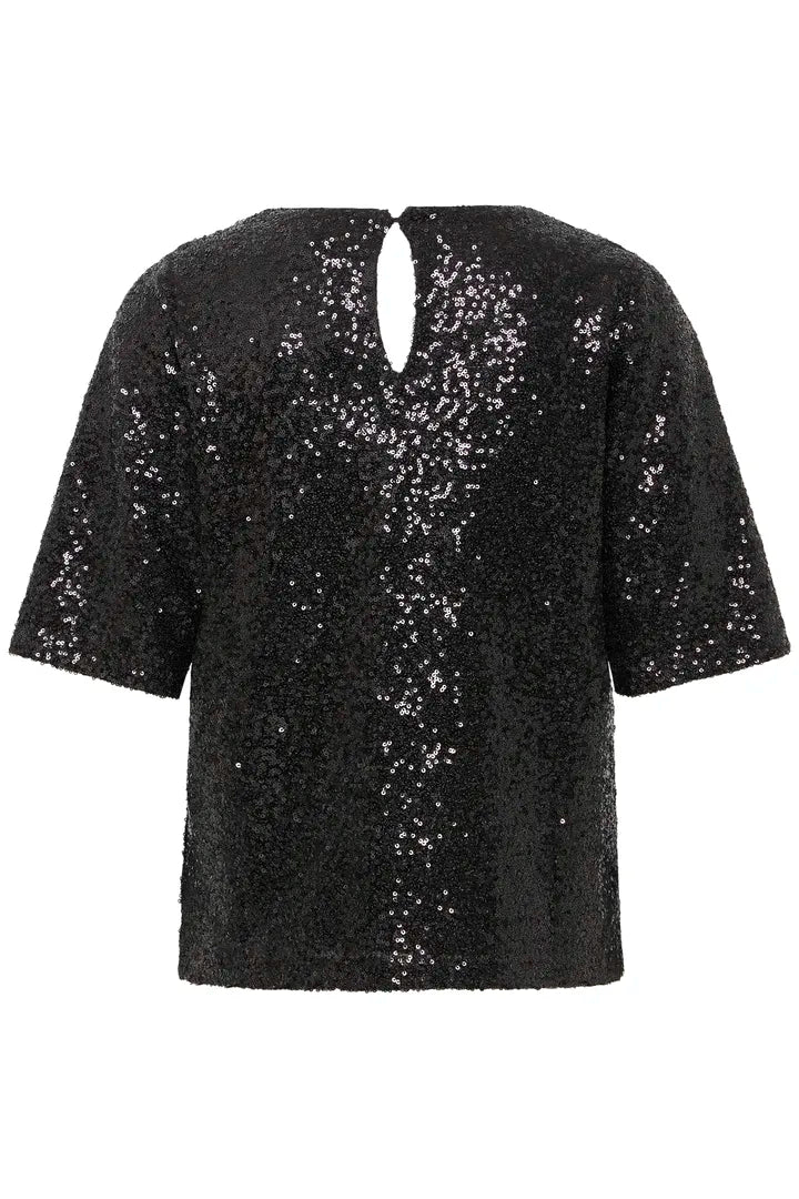 Fauca sequin T Shirt in black