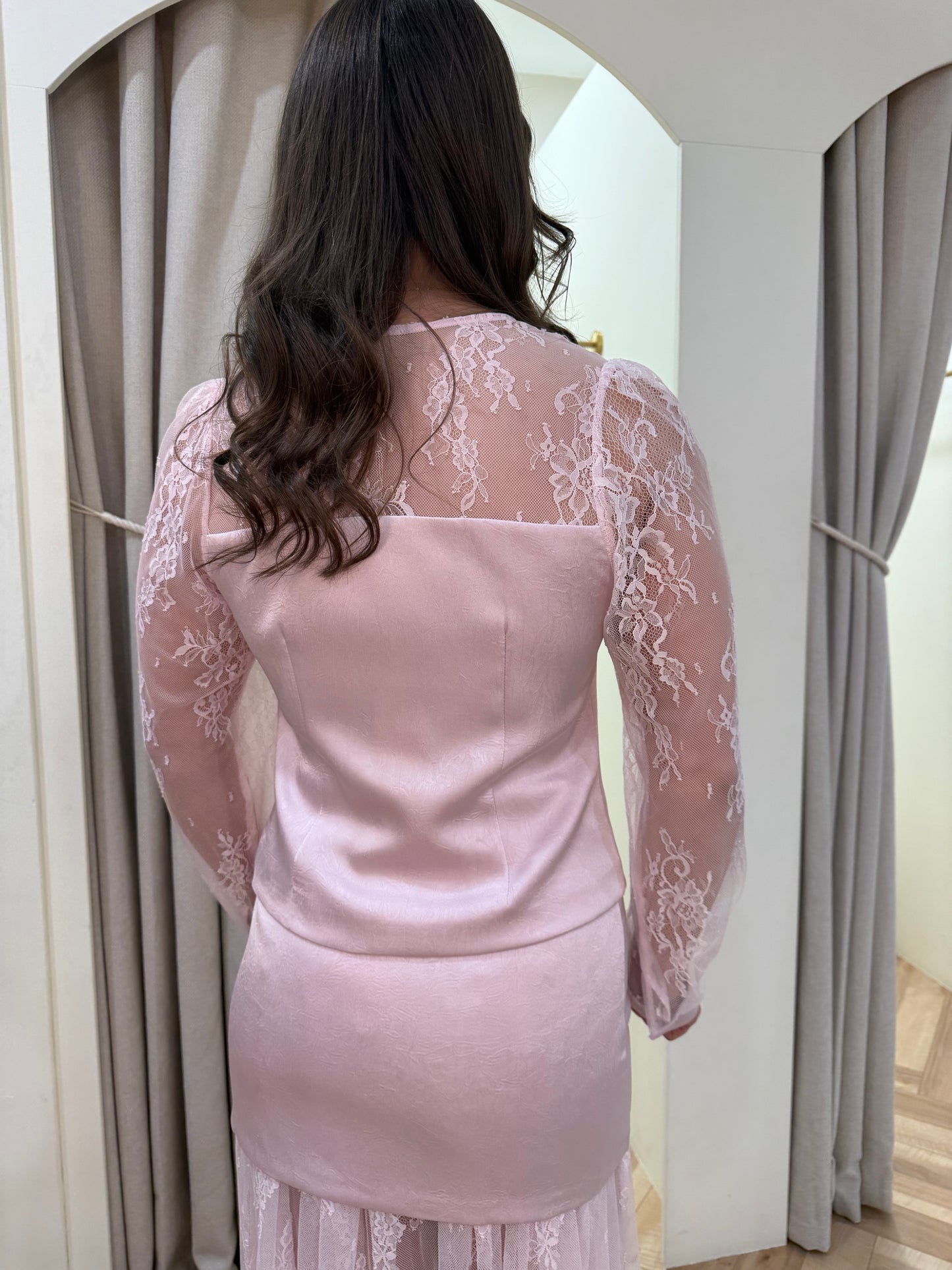 Sophia Lace Top in Pink