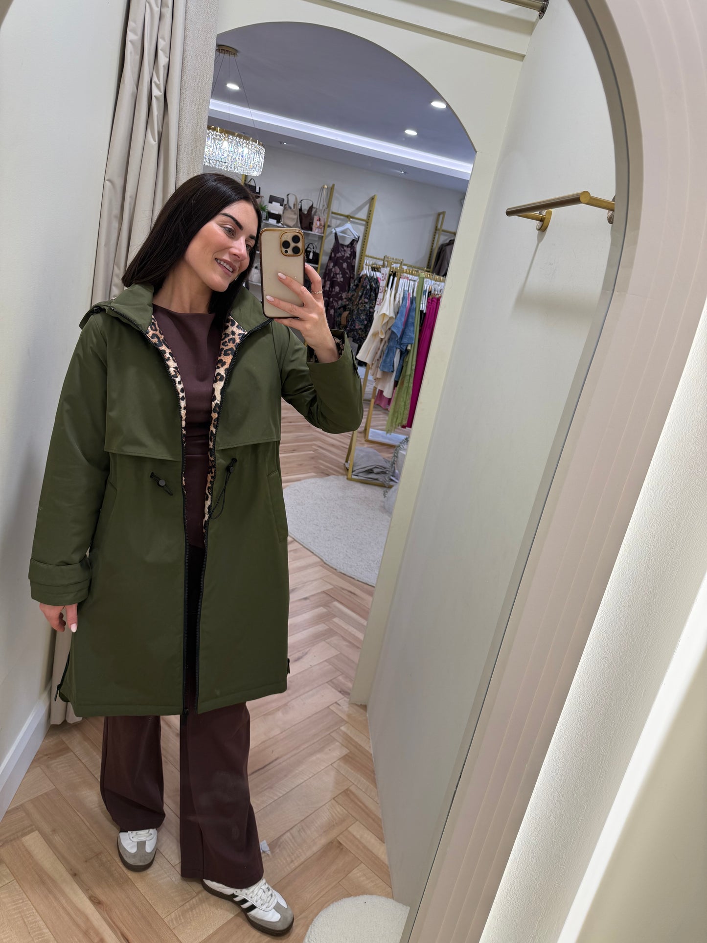 Khaki Hooded Trench Coat