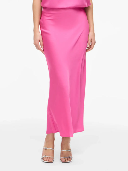 Viellette satin skirt in Fiji Pink