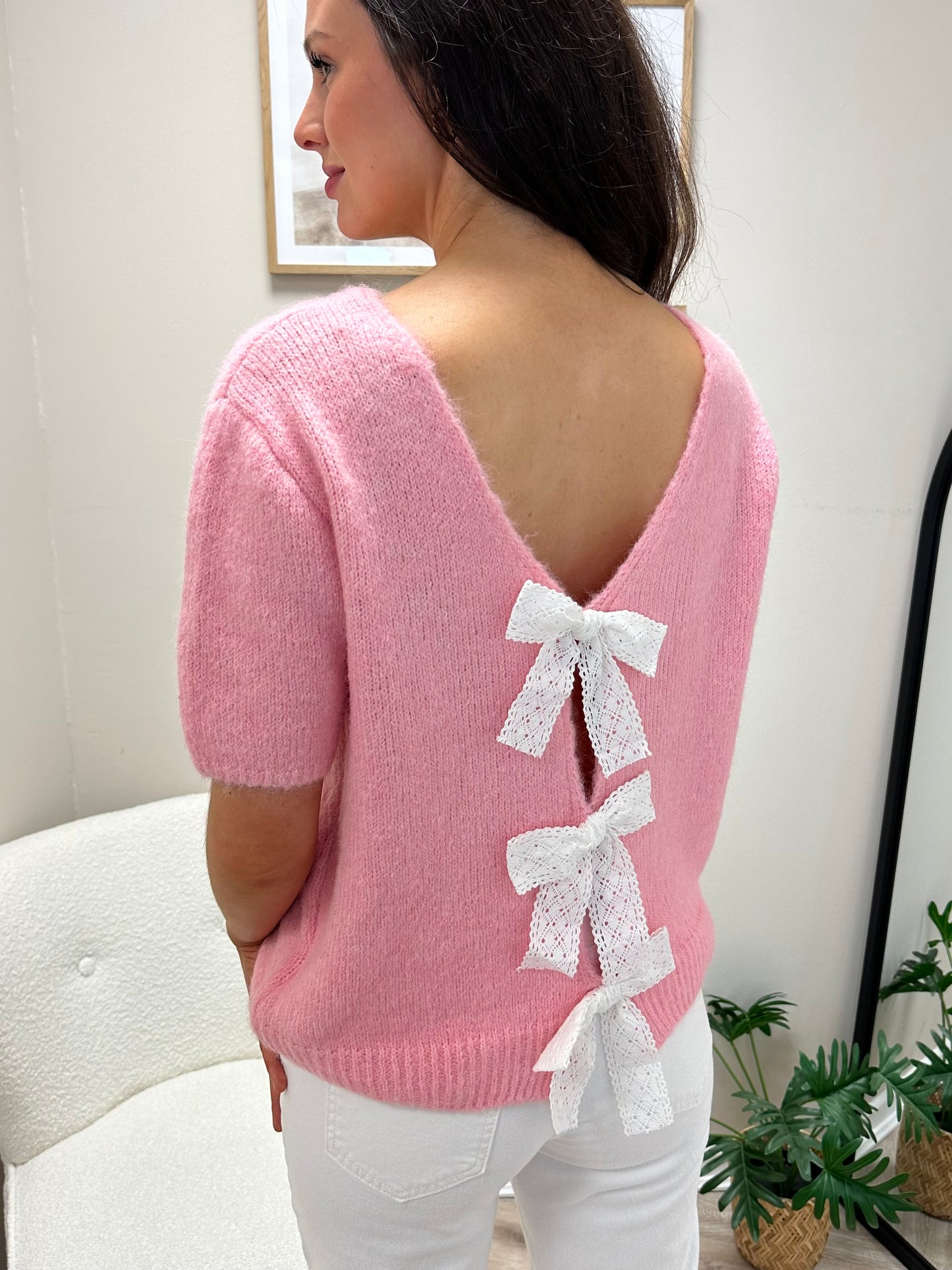 Pink Bow Knit