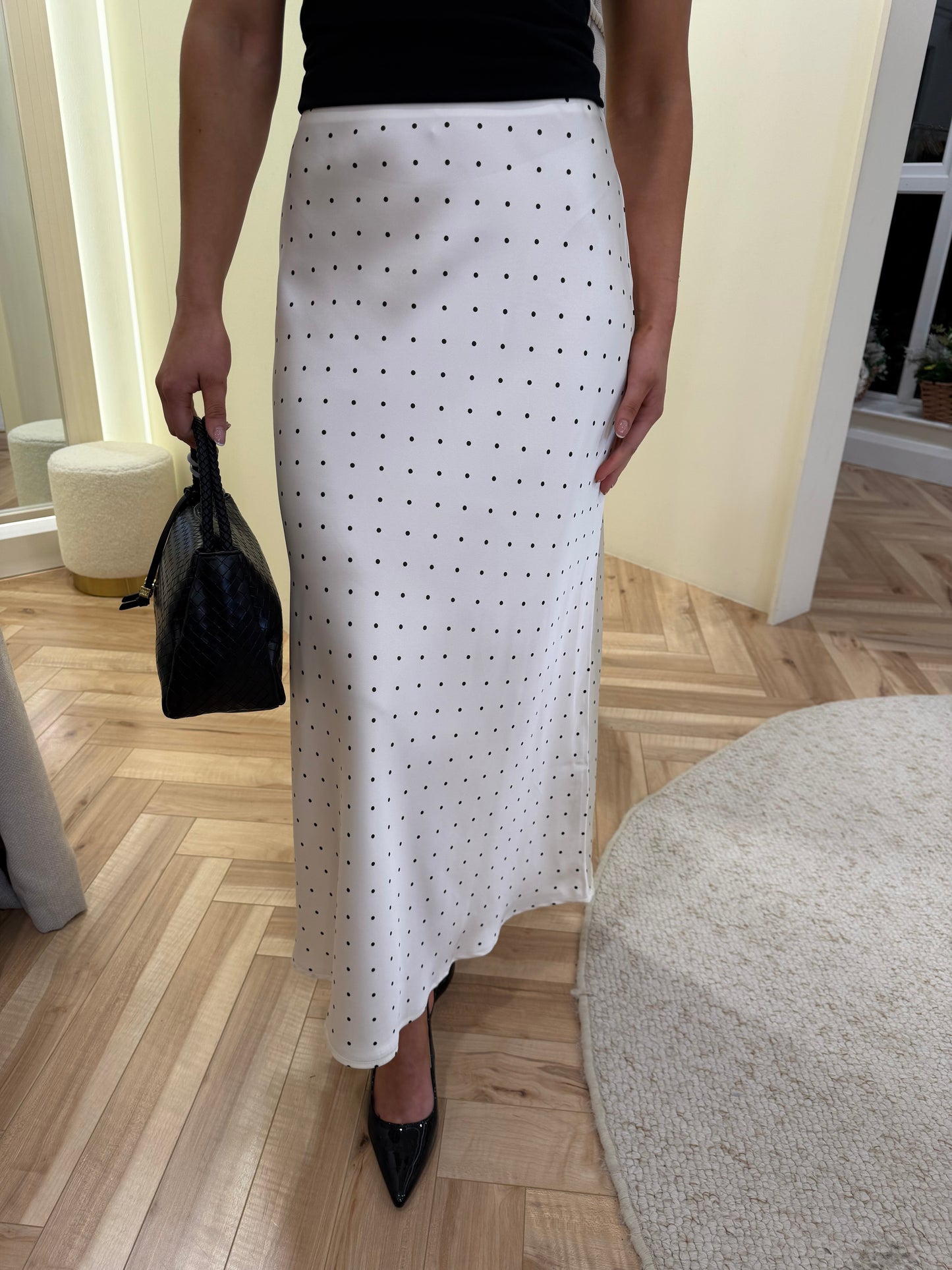 Vifadia polkadot midi skirt