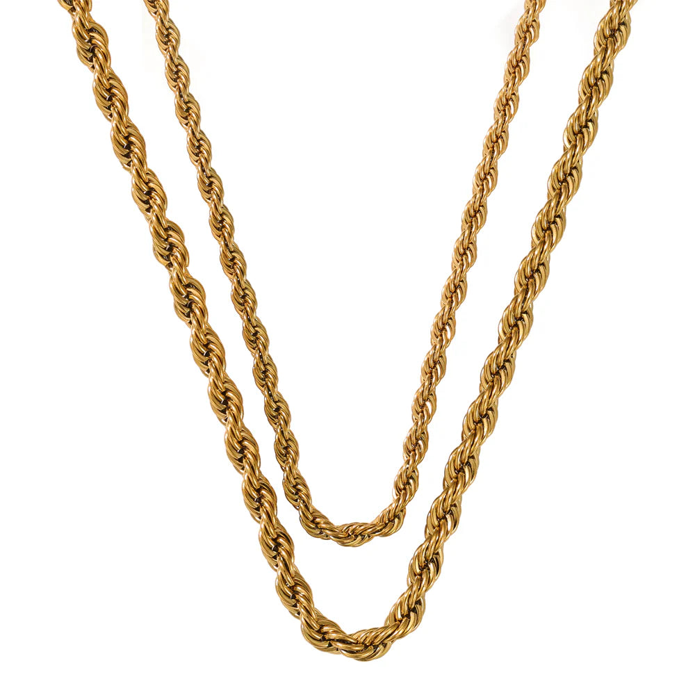 LAYERED ROPE CHAIN NECKLACE