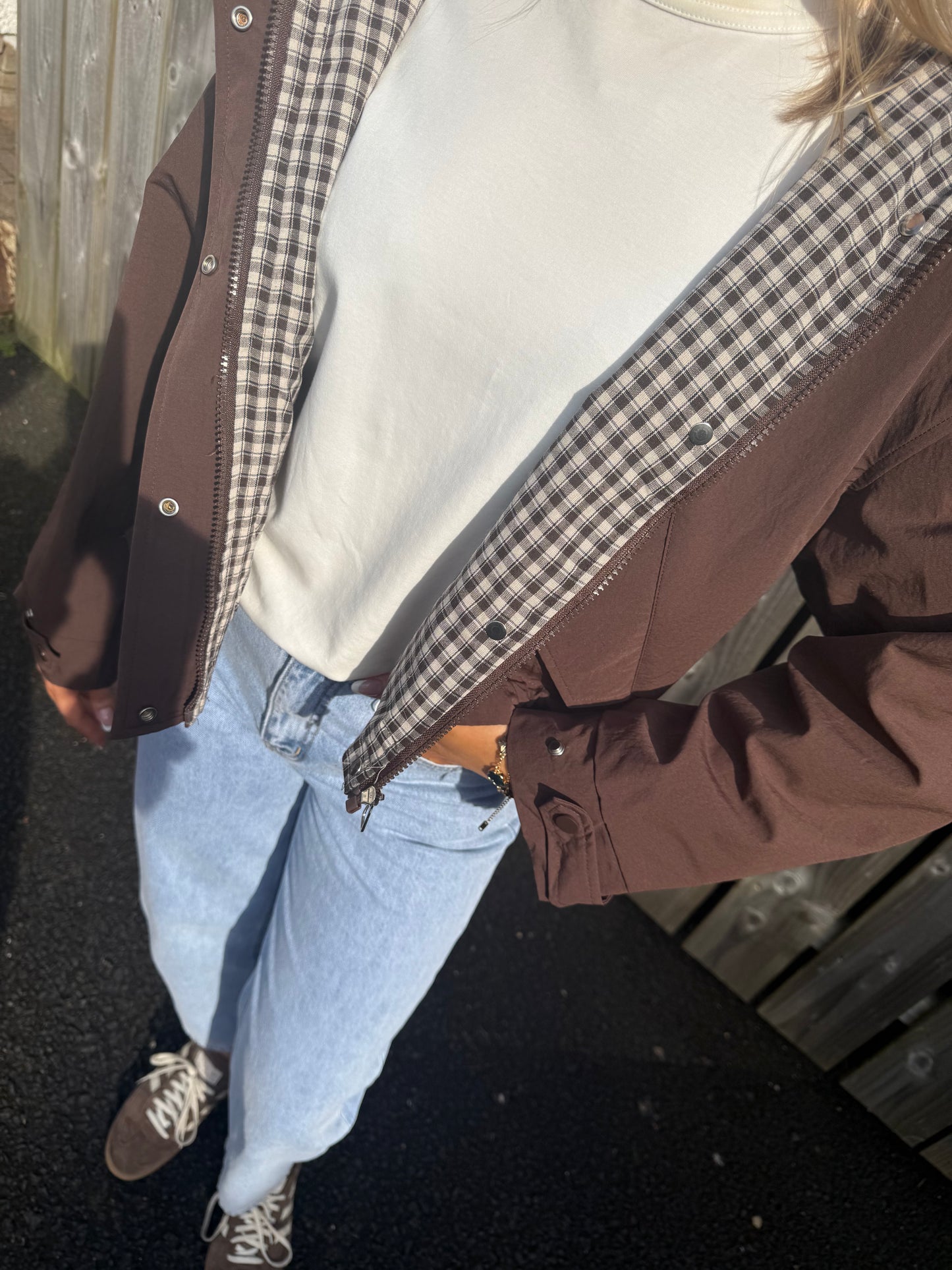 Colby Hooded Jacket in Brown