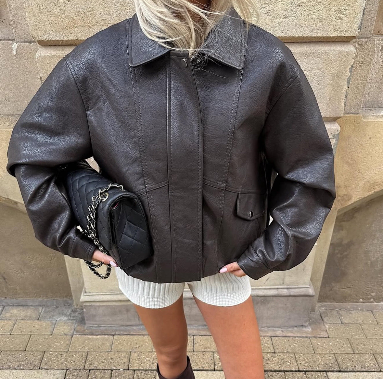 Hayden Leather Jacket in Brown