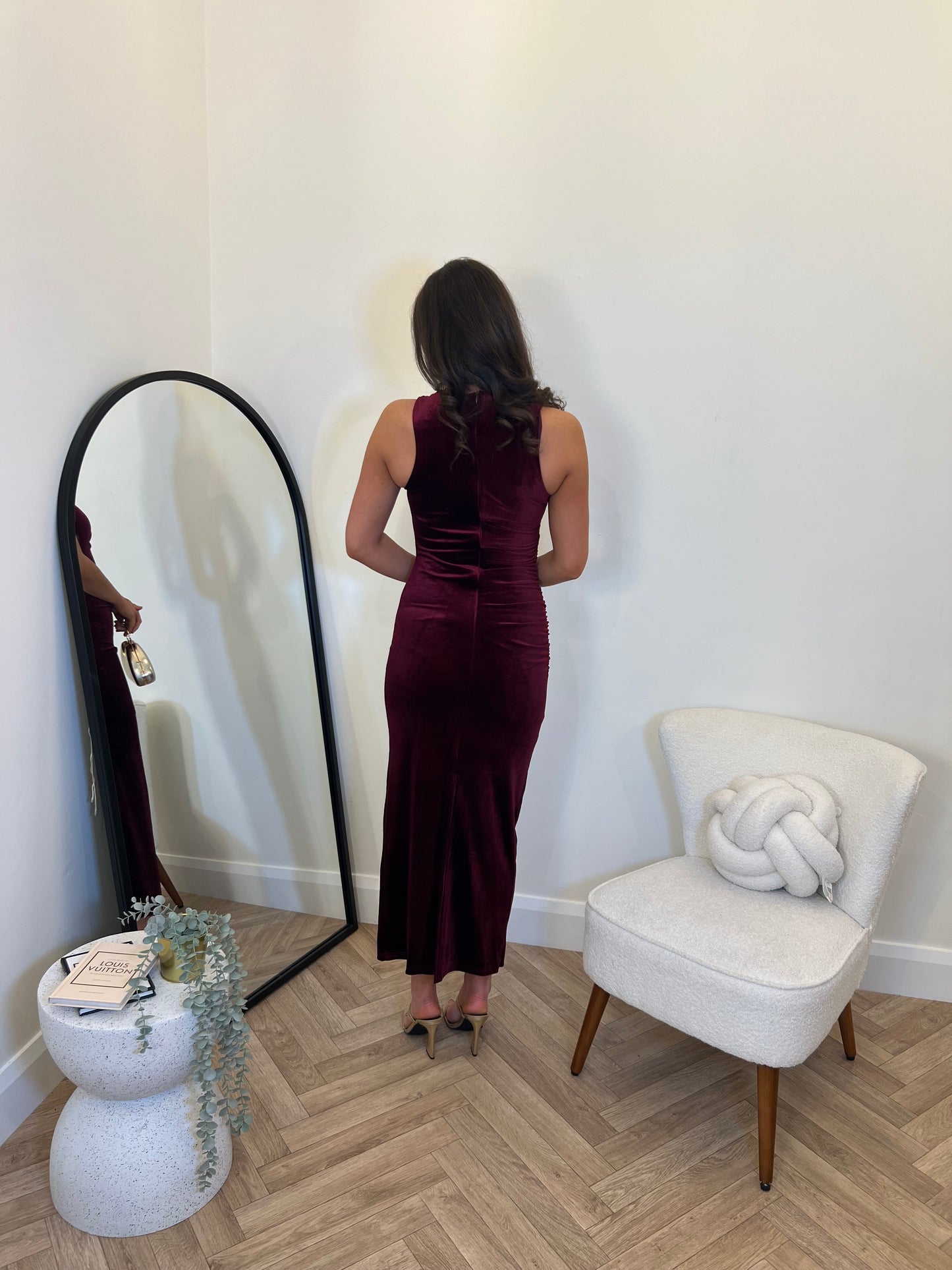 Burgundy Velvet Dress