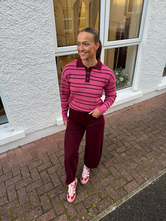Tory Balloon Jeans in Burgundy