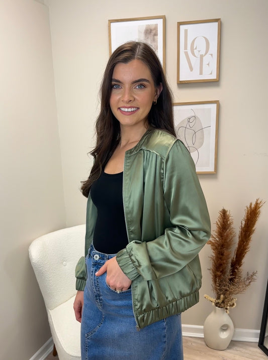 Vinela khaki bomber jacket