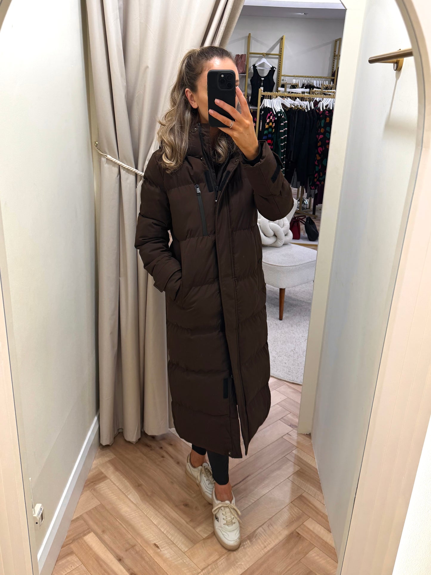 Brady Puffer Coat in Brown