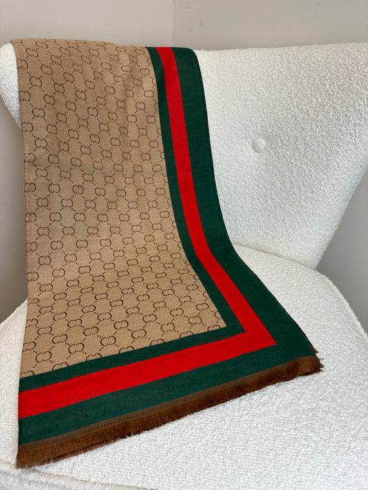 Green and red stripe Scarf