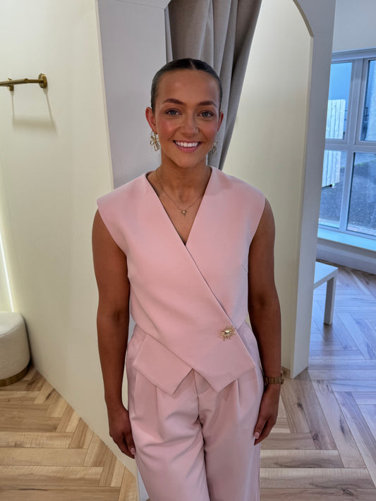 Ella Crossover Waistcoat in pink