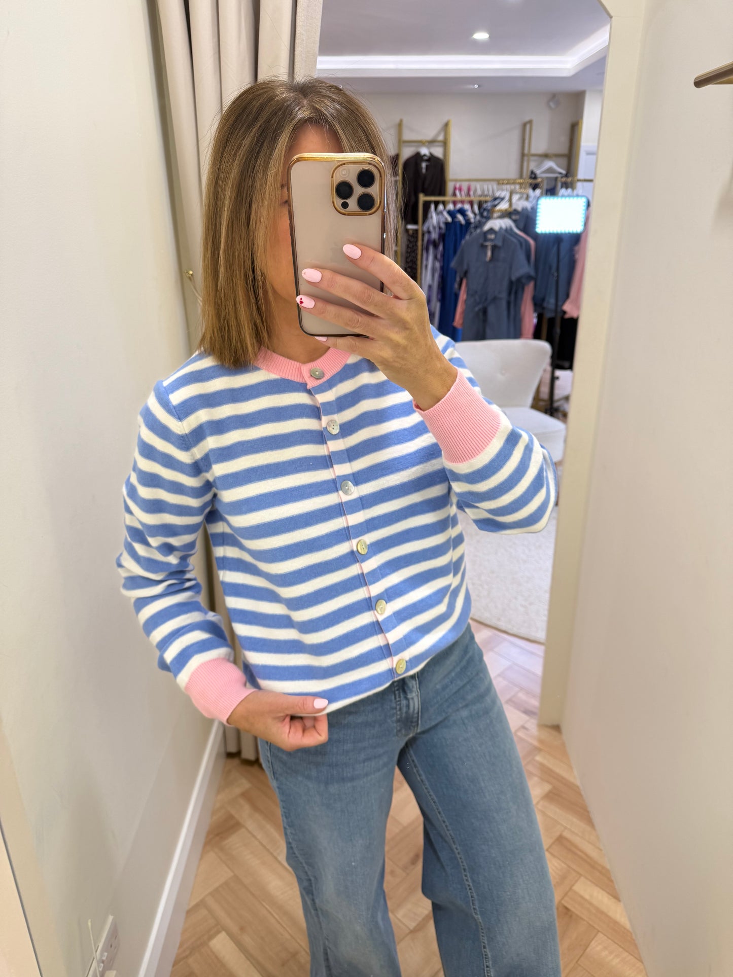 Candy Striped knit Cardigan