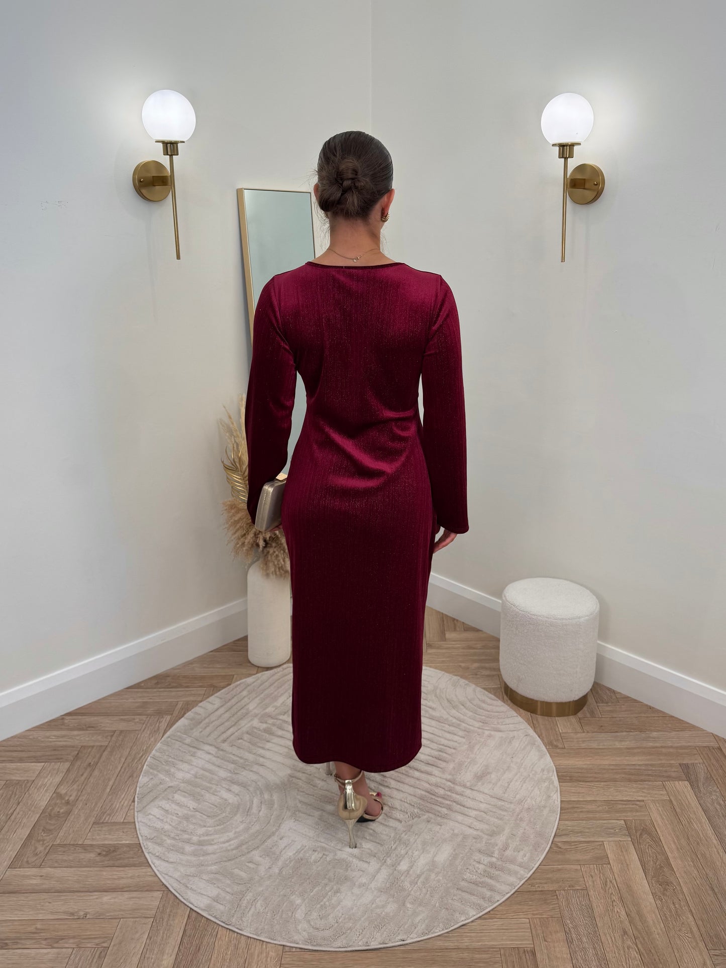 Demi Dress in Burgundy Red