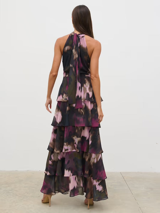 Hester Halter Neck Ruffle Maxi Dress