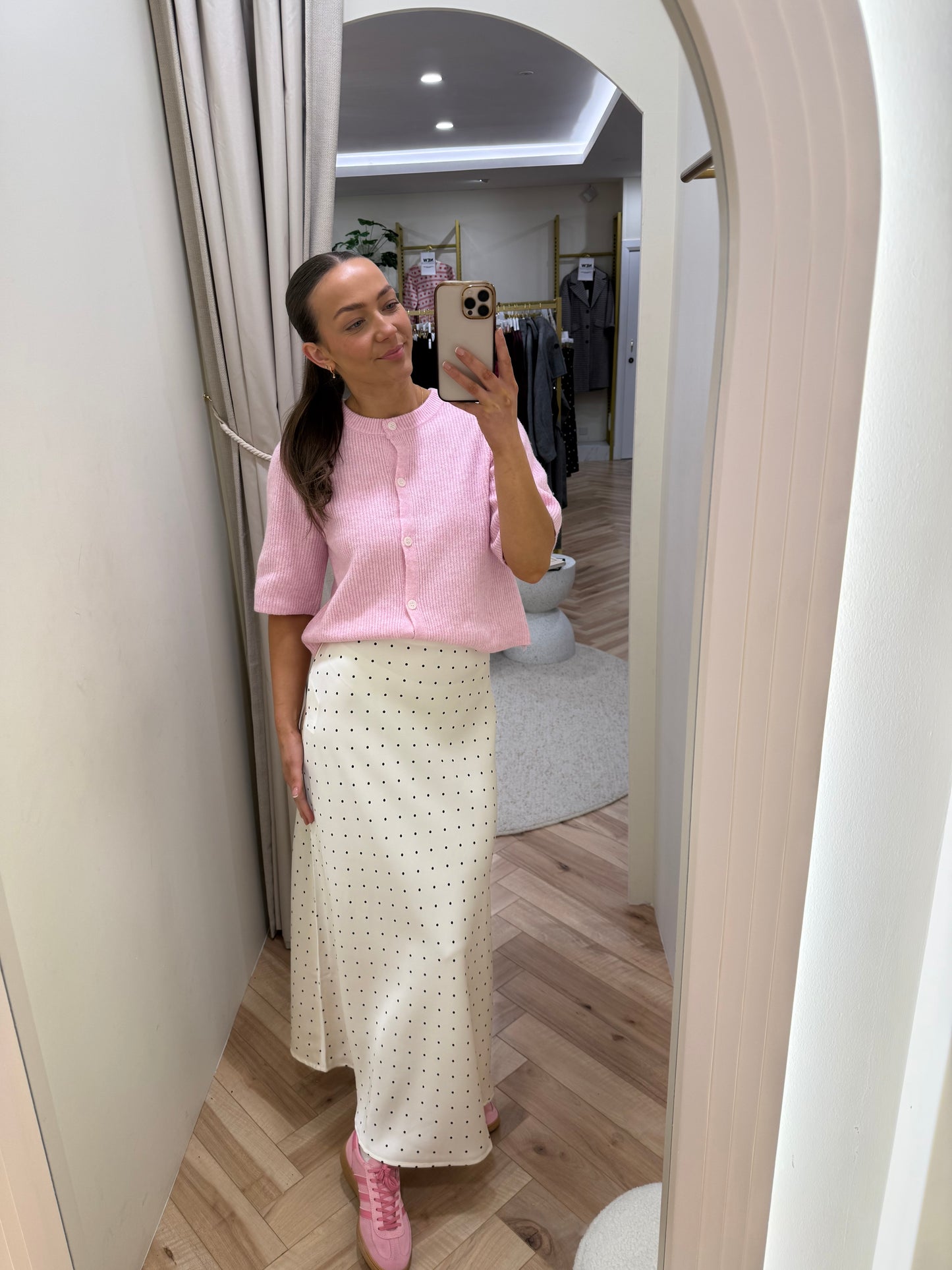 Vifadia polkadot midi skirt