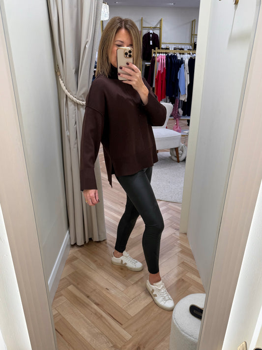 Viostria roll neck jumper in brown