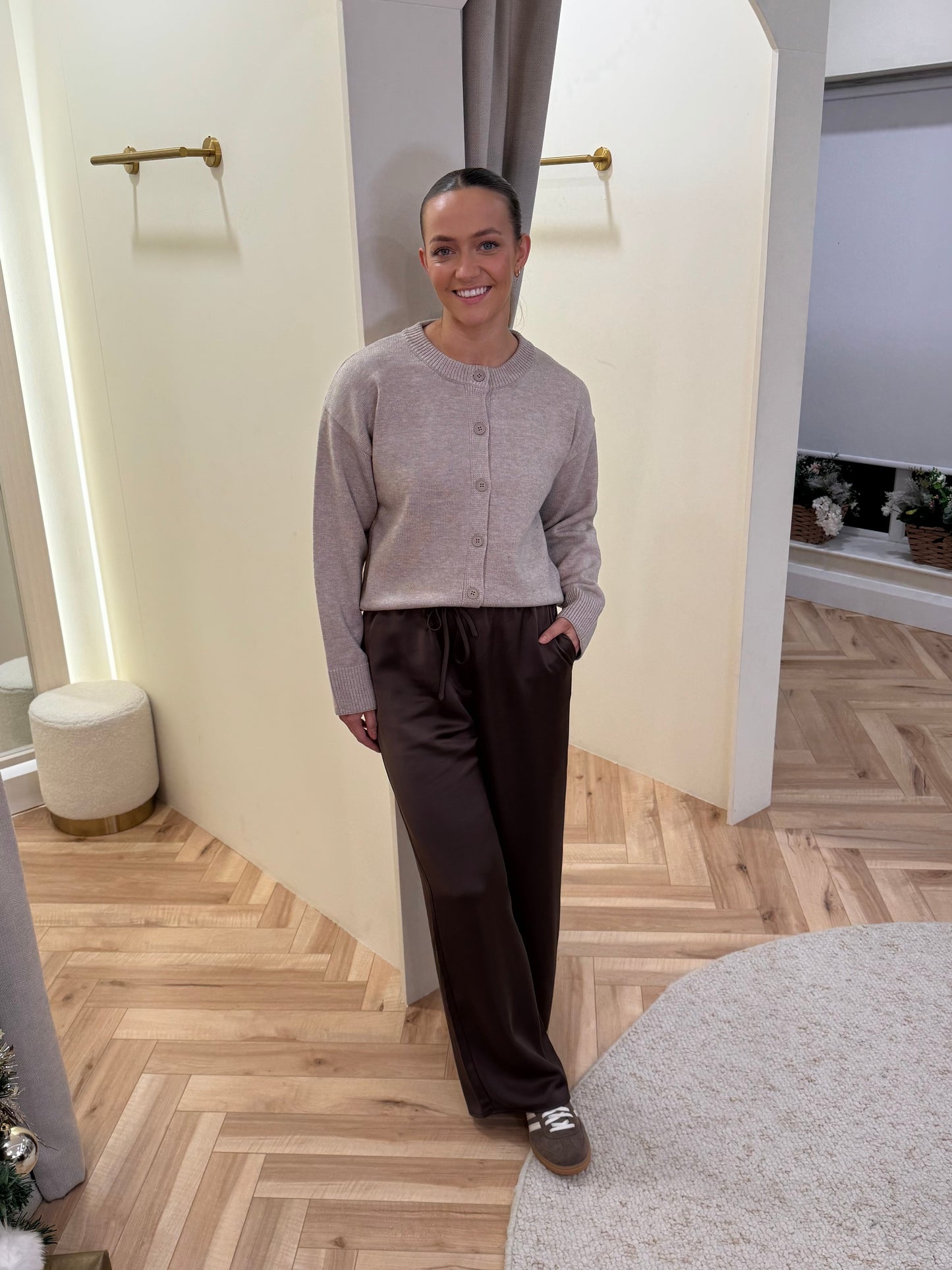 Ana Knit Cardigan in Beige