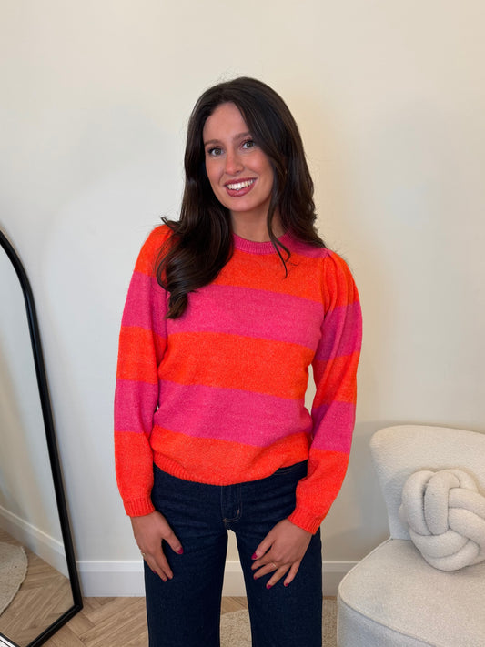 Ihdusty stripe jumper in pink