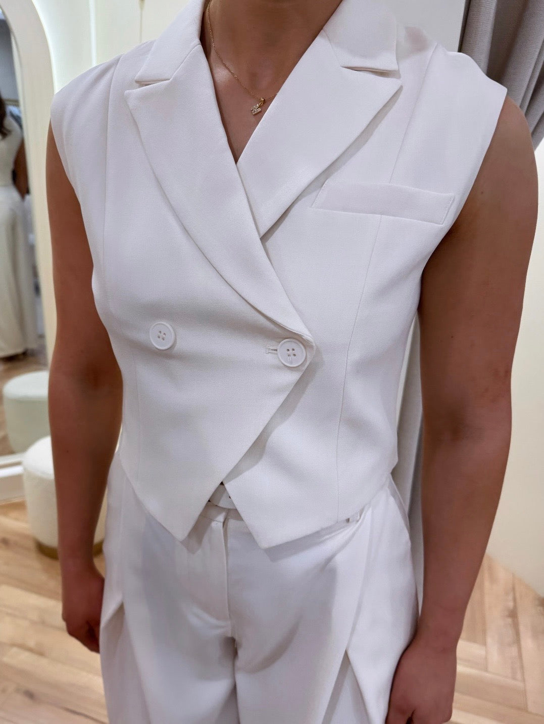 Jody Waistcoat in Ecru