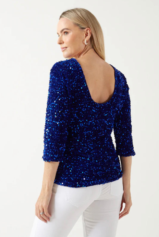 Royal Blue Sequin Top
