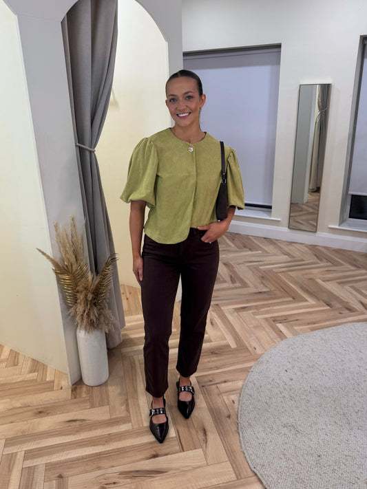 Kerri Top in Olive