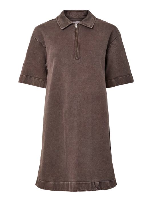 Elma brown denim dress