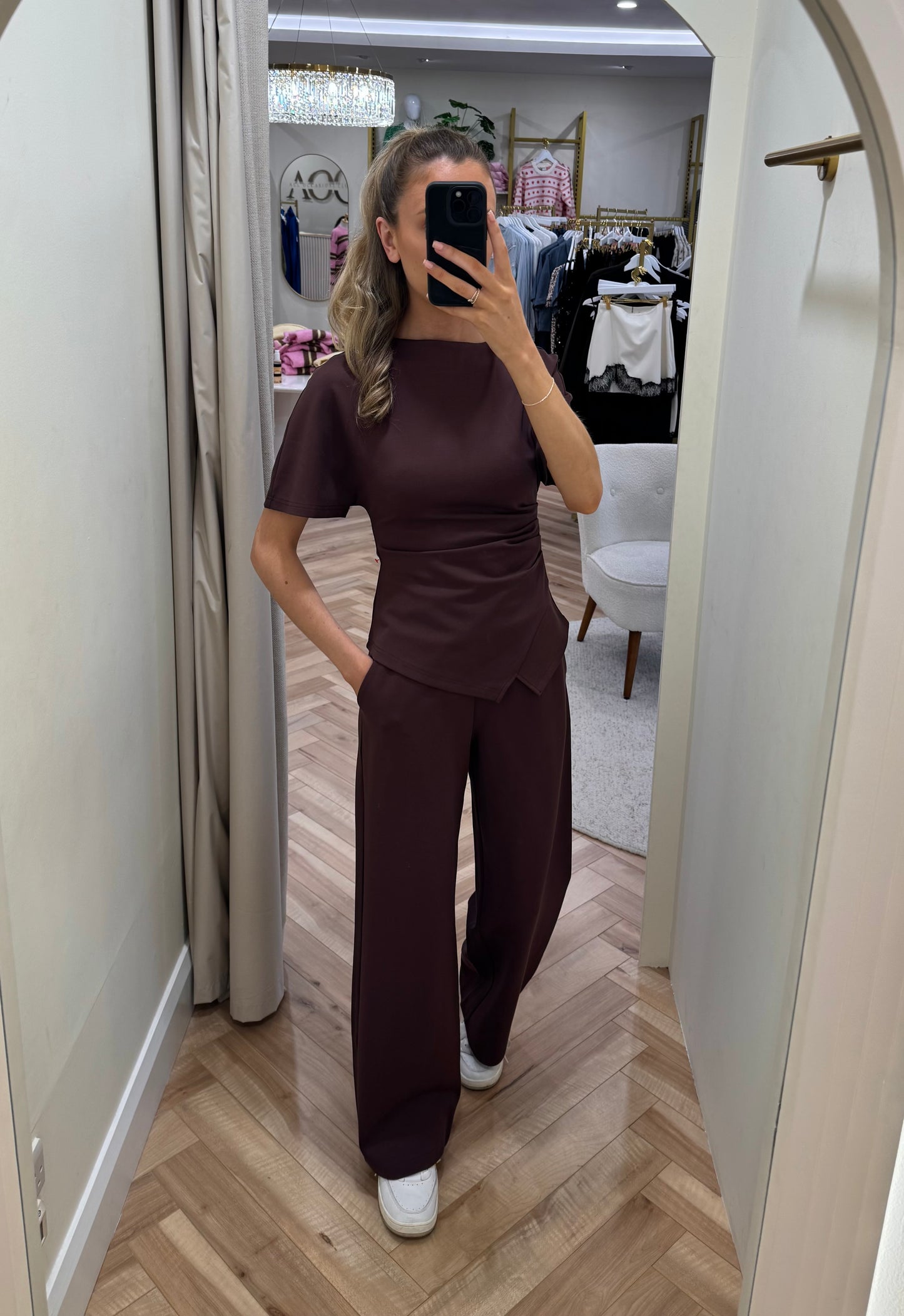 Marni Straight Leg Jersey Trousers in Brown