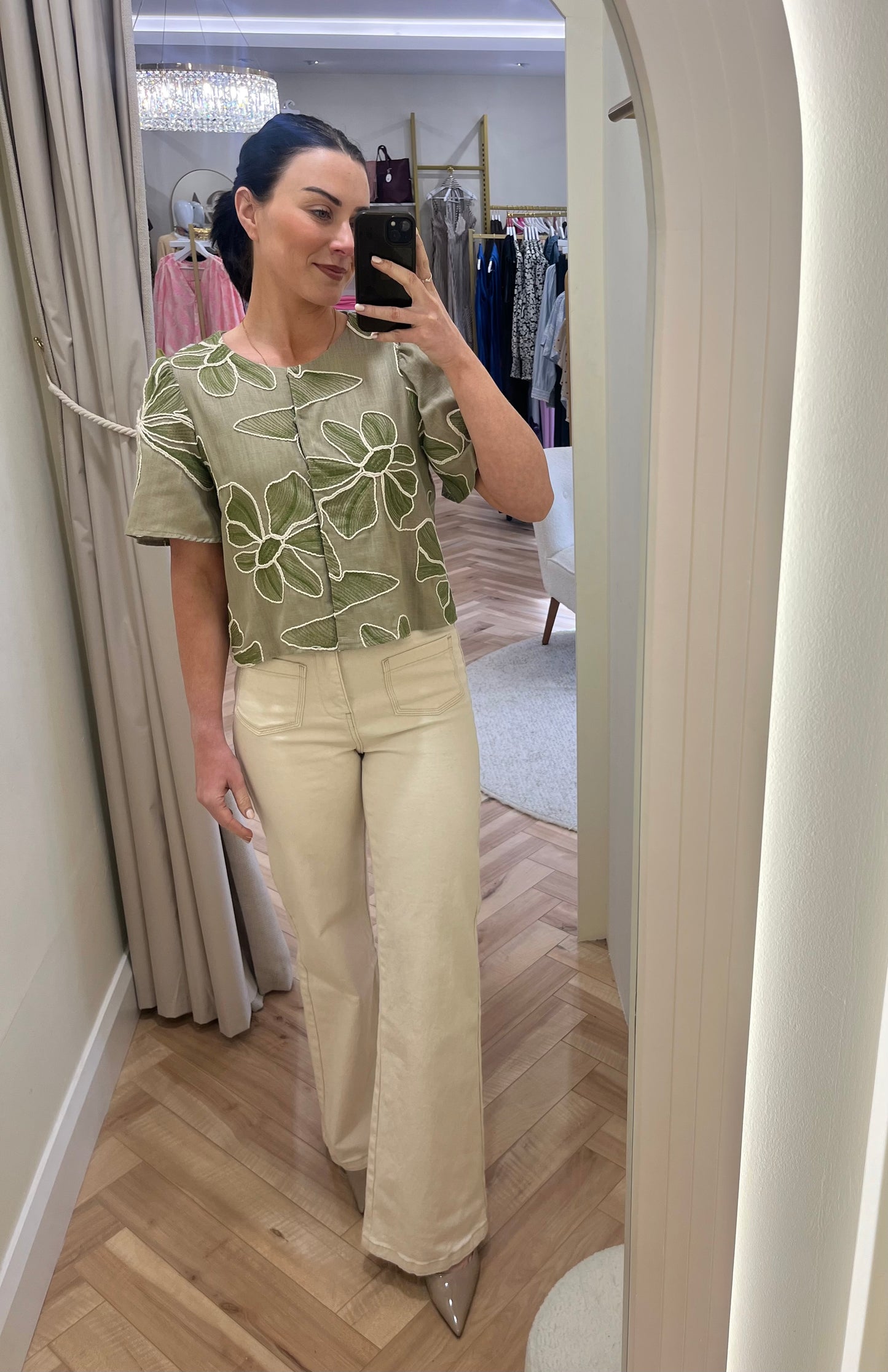 Traffic People Daisy Top in Green